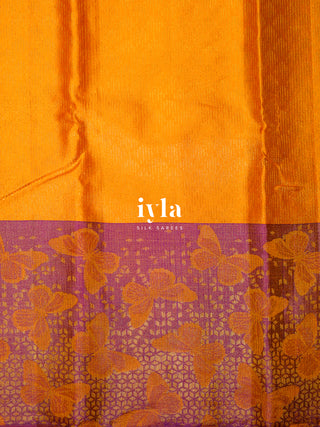 The Butterfly Weave Kanjeevaram in Bright Orange