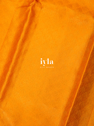 The Butterfly Weave Kanjeevaram in Bright Orange