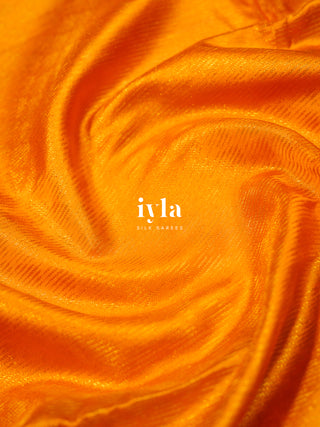 The Butterfly Weave Kanjeevaram in Bright Orange
