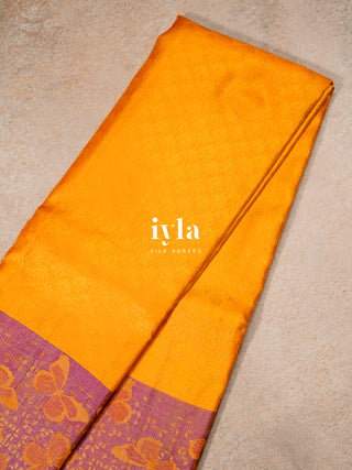 The Butterfly Weave Kanjeevaram in Bright Orange
