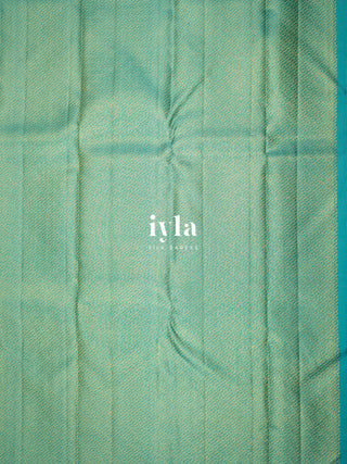 The Hydrangea Weave Kanjeevaram in Pine Green