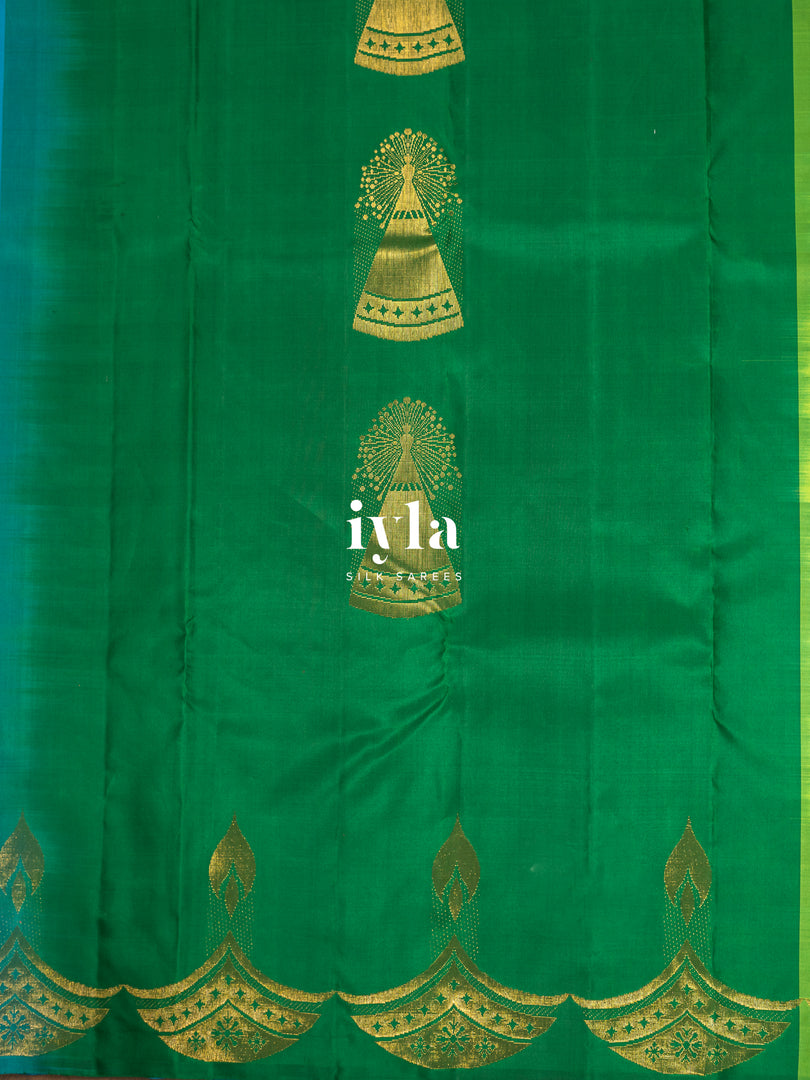 The Nine-Hued Dynamic Diwali Kanjeevaram