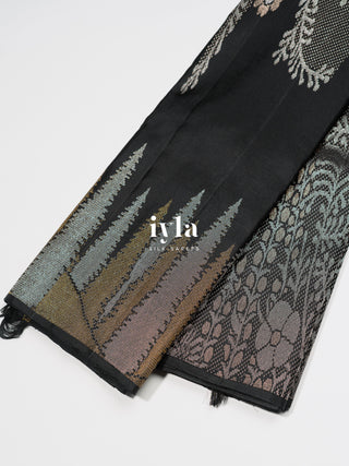 The Addam's Nevermore Kanjeevaram in Black