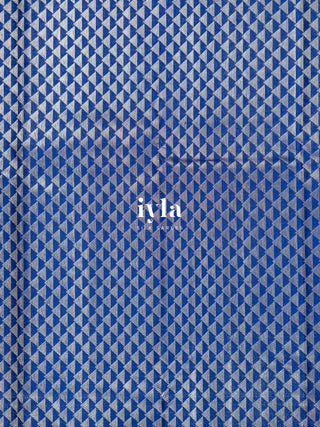 Pre-Order | The Art Deco Bloom Kanjeevaram in Ocean Sapphire