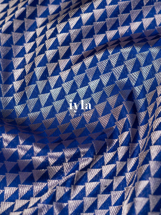 Pre-Order | The Art Deco Bloom Kanjeevaram in Ocean Sapphire