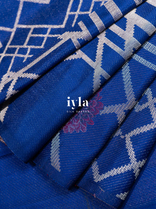 Pre-Order | The Art Deco Bloom Kanjeevaram in Ocean Sapphire