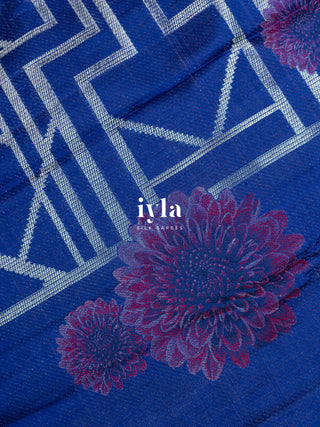 Pre-Order | The Art Deco Bloom Kanjeevaram in Ocean Sapphire