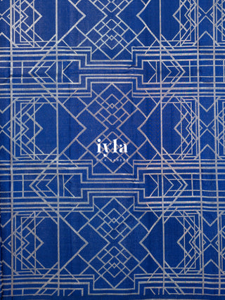 Pre-Order | The Art Deco Bloom Kanjeevaram in Ocean Sapphire