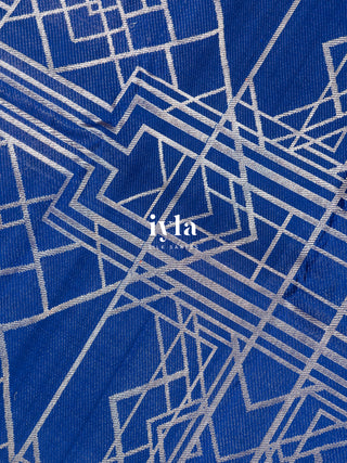 Pre-Order | The Art Deco Bloom Kanjeevaram in Ocean Sapphire