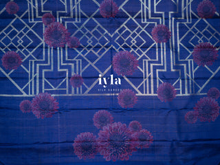 Pre-Order | The Art Deco Bloom Kanjeevaram in Ocean Sapphire