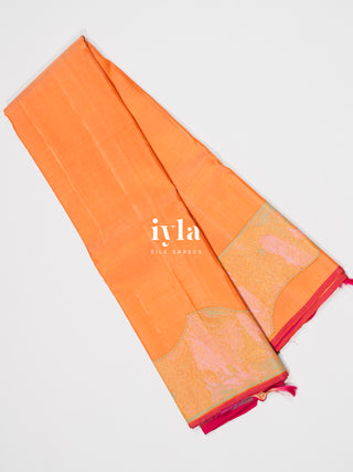 The Aura of Magical Flames Kanjeevaram in Soft Orange