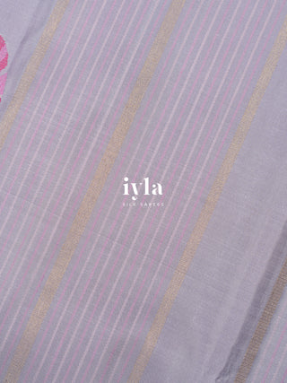 The Banana Grove Whisper Kanjeevaram in Pastel Lavender