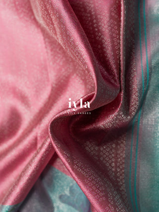 The Birds on Blooming Magnolia Silk Saree