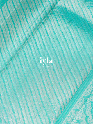 The Birds on Blooming Magnolia Silk Saree