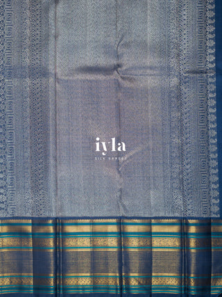 The Birds of Paradise Kanjeevaram in Space Blue