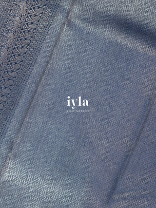 The Birds of Paradise Kanjeevaram in Space Blue