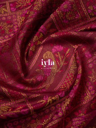 The Birds of Paradise Kanjeevaram in Maroon