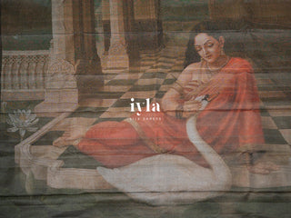 The Ravi Varma's Lady With The Swan Kanjeevaram