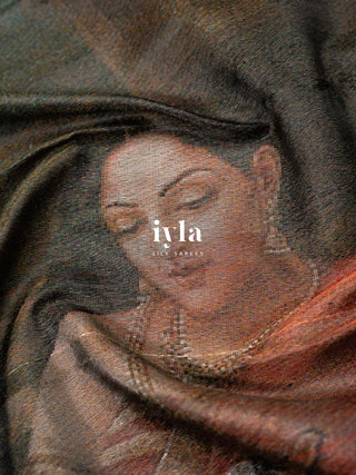 The Ravi Varma's Lady With The Swan Kanjeevaram