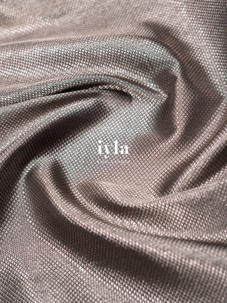The Sacred South Indian Temple Silk Saree in Granite Grey
