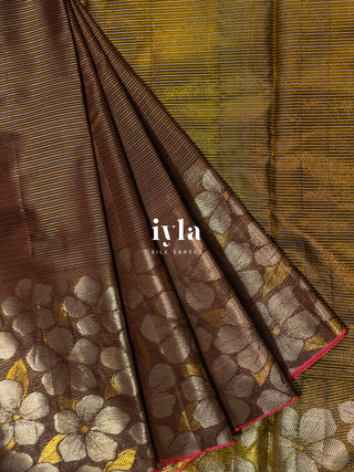 The Walnut Brown Blossom Edit Kanjeevaram