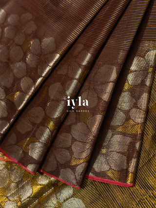 The Walnut Brown Blossom Edit Kanjeevaram