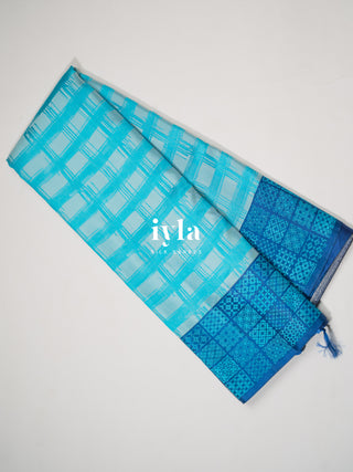 The Artistic Palette Kanjeevaram in Capri Blue