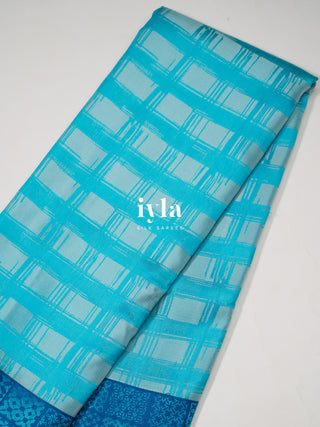 The Artistic Palette Kanjeevaram in Capri Blue