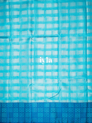 The Artistic Palette Kanjeevaram in Capri Blue