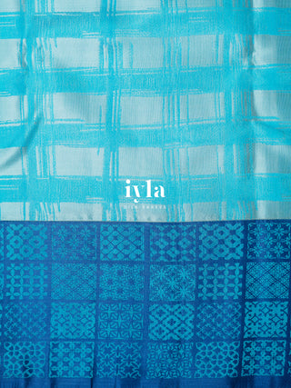 The Artistic Palette Kanjeevaram in Capri Blue