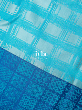 The Artistic Palette Kanjeevaram in Capri Blue
