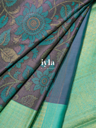 The whispers of Kalamkari Kanjeevaram in Amethyst Smoke