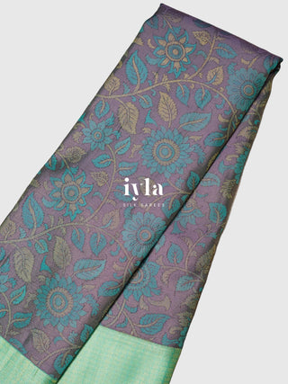 The whispers of Kalamkari Kanjeevaram in Amethyst Smoke