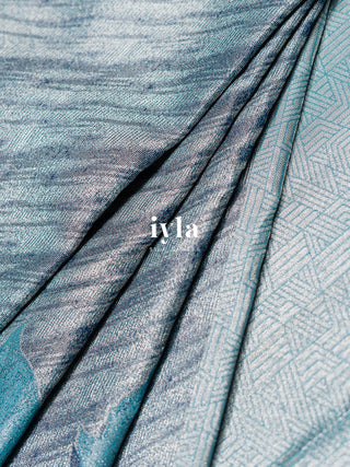 The Azure Blue Whispering Foliage Kanjeevaram
