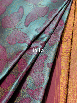 The Butterfly Weave Kanjeevaram in Baby Blue