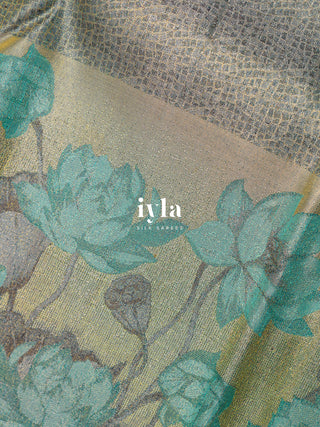 The Exotic Lotus Pond Kanjeevaram Dipped in Gold