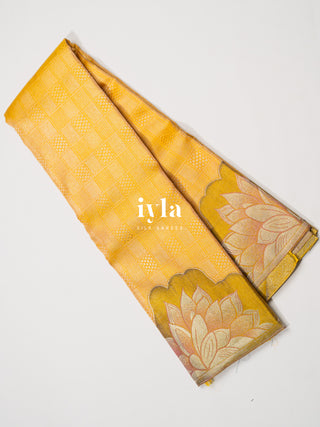 The Bridgerton Inspired Kanjeevaram in Amber Yellow