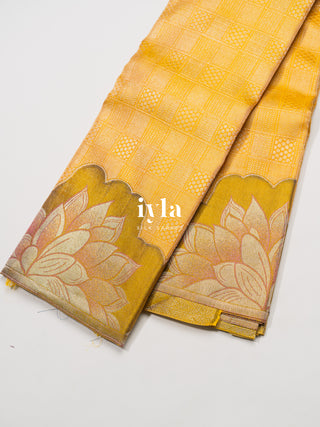 The Bridgerton Inspired Kanjeevaram in Amber Yellow