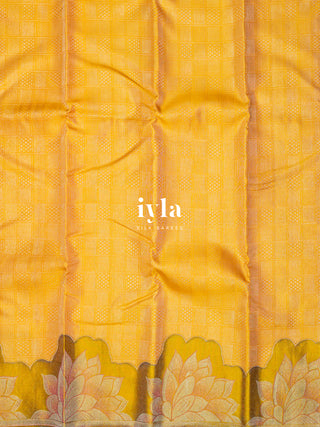 The Bridgerton Inspired Kanjeevaram in Amber Yellow