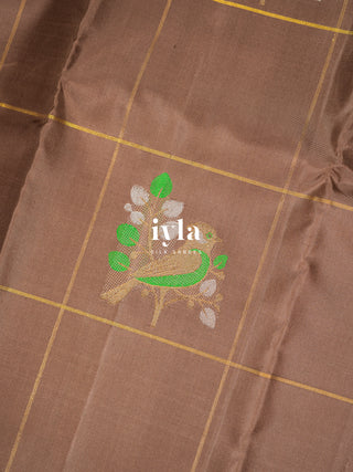 The Birds on Branches Silk Saree in Brown Sugar