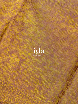 The Mocha Brown Damask Bloom Kanjeevaram