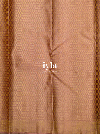 The Mocha Brown Damask Bloom Kanjeevaram
