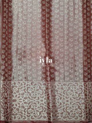 The Chestnut Brown Architectural Floral Kanjeevaram