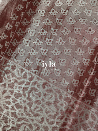 The Chestnut Brown Architectural Floral Kanjeevaram