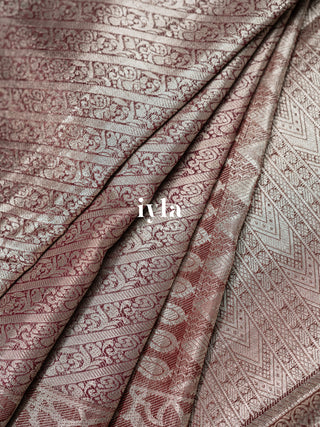 The Chestnut Brown Architectural Floral Kanjeevaram