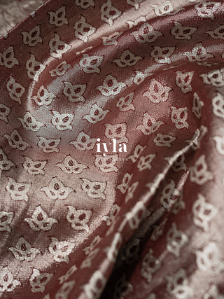 The Chestnut Brown Architectural Floral Kanjeevaram