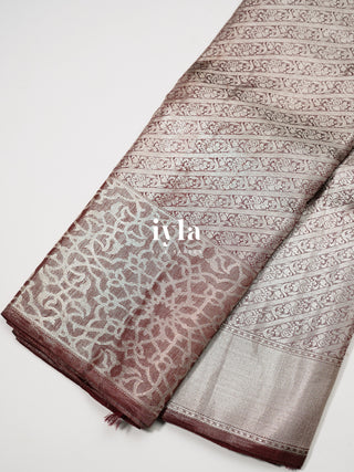 The Chestnut Brown Architectural Floral Kanjeevaram