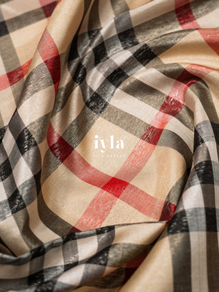 The Burberry Checkered Kanjeevaram with Geometric Play Borders