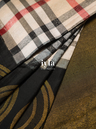 The Burberry Checkered Kanjeevaram with Geometric Play Borders