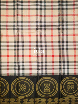 The Burberry Checkered Kanjeevaram with Geometric Play Borders